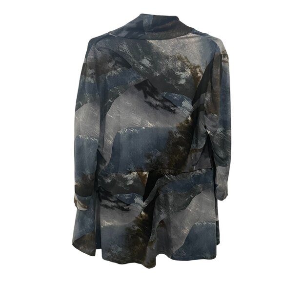 Frank Lyman Abstract Print Open Front Cardigan Jacket Topper Blue Grey Size 14 - Picture 4 of 7